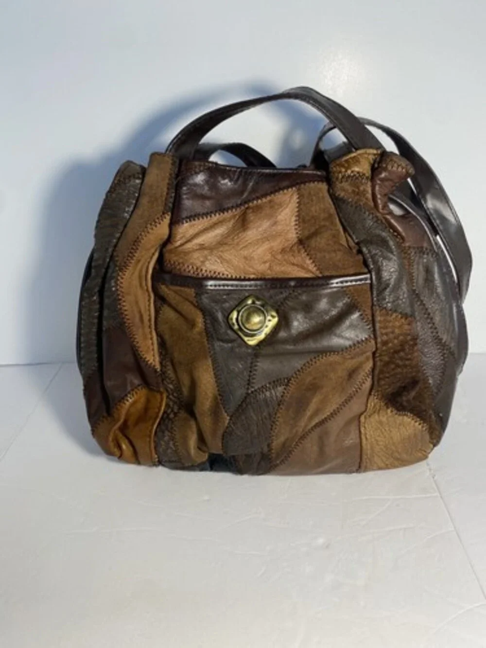 Vintage Hobo Bag Purse Genuine Leather Patchwork
